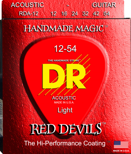DR RDA-12 RED DEVILS струны для акустической гитары красные 12 54