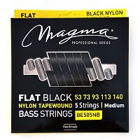 Magma Strings BE505NB Струны для 5-струнной бас-гитары Low B 53-140, Серия: Nylon Black Tapewound, Калибр: 53-73-93-113-140, Обмотка: плоская, обёрнут