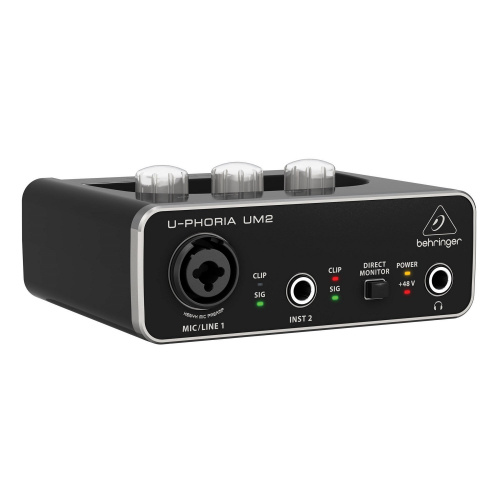 Behringer U-PHORIA STUDIO набор для звукозаписи: USB-аудиоинтерфейс UM2, конденс.микрофон C-1, наушники HPS5000 фото 2