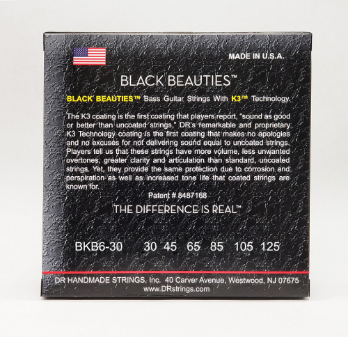 DR BKB6-30 BLACK BEAUTIES струны для 6-струнной бас-гитары чёрное покрытие нержавеющая сталь фото 2