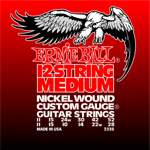 Ernie Ball 2236 струны для 12стр. эл.гитары Nickel Medium 12 (11-11.15-15.24w-10.30-14.42-22w.52-28)