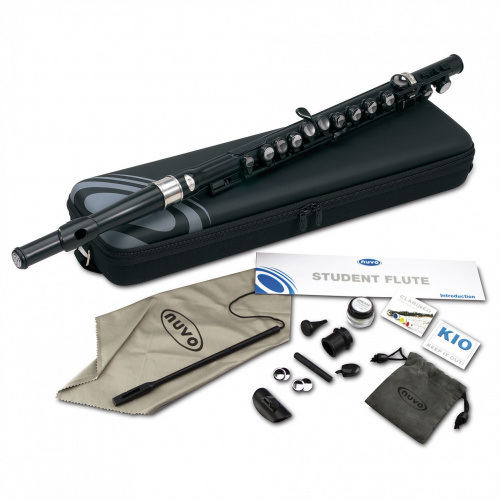 NUVO Student Flute Black флейта, студенческая модель, материал пластик, цвет чёрный, в комплекте клапан Соль.