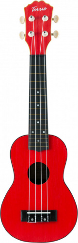 TERRIS PLUS-50 RD укулеле сопрано, красный, пластик