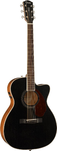 FENDER PM-3CE TRIPLE-O MAH, BLK TOP электроакустическая гитара, цвет черный, кейс в комплекте фото 7