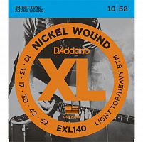 D'Addario EXL140 струны для электрогитары, Light/Heavy, никель, 10-52