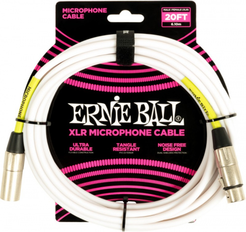 ERNIE BALL 6389 кабель микрофонный, XLR XLR, 6 м, белый фото 2