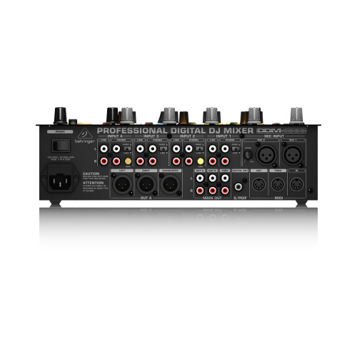 Behringer DDM4000 цифровой DJ-микшер с сэмплером, 5 каналов (4 стерео+ микр.), 4 секции эффектов, счетчики темпа, MIDI, регулируемый выход на сабвуфер фото 3