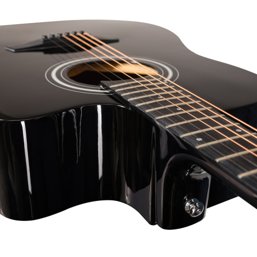 ROCKDALE Aurora D5 Gloss C BK акустическая гитара дредноут с вырезом, цвет черный, глянцевое покрыти фото 6