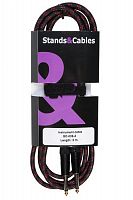 STANDS & CABLES GC-039-3 кабель в тканевой оплетке инструментальный Jack-Jack,3 м. разъемы позолоч