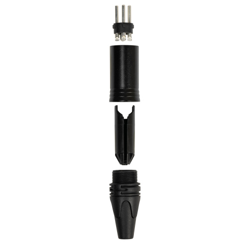 ROCKDALE XLR058 металлический кабельный разъем XLR папа (male) 3pin, цвет черный фото 4