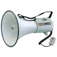 SHOW ER68S Мегафон 45 Вт, 15 В, выносной микрофон, сирена, вх.AUX, вес 3,3 кг, алюминий