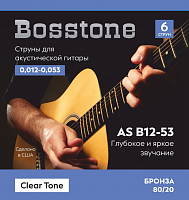 Bosstone Clear Tone AS B12-53 Струны для акустической гитары бронза 80/20 калибр 0.010-0.047