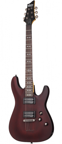 Schecter OMEN-6 BLK Гитара электрическая, 6 струн, корпус липа, гриф клен, лады 24XJumbo, черный фото 3