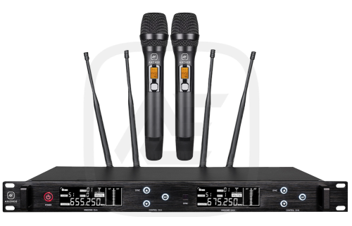 Anzhee RS400 dual HH радиосистема профессиональная 2 канальная радиосистема с двумя ручными передатч