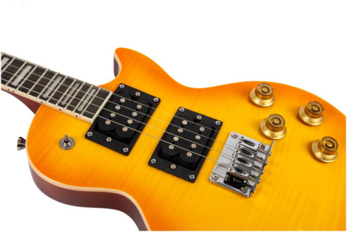 FLIGHT Centurion Tenor VB электроукулеле, Les Paul, тенор, цвет Vintage Burst, чехол фото 10