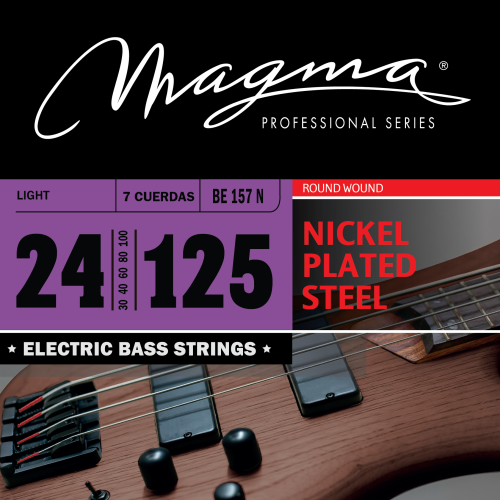 Magma Strings BE157N Струны для 7-струнной бас-гитары 24-125, Серия: Nickel Plated Steel, Калибр: 24-30-40-60-80-100-125, Обмотка: круглая, никелирова