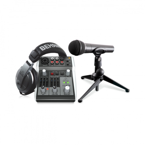 Behringer Podcastudio 2 USB, набор для записи: пульт 302USB, микрофон XM8500, наушники HPM1000