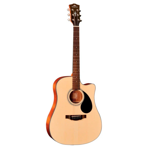 KEPMA EDCE K10 Natural Matt трансакустическая гитара, цвет натуральный, в комплекте 3м кабель