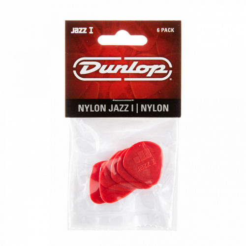 Dunlop Nylon Jazz I 47P1N 6Pack медиаторы, круглый кончик, толщина 1.1 мм, красные, 6 шт. фото 4