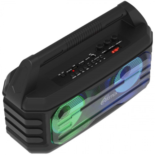 RITMIX SP-610B black 20 Вт (10 Вт * 2), TWS, Bluetooth: 5.0, 90 Гц -18 КГц, FM-радио, память на 50 радиостанций, AUX, USB, microSD (MP3, WAV, WMA, APE фото 3