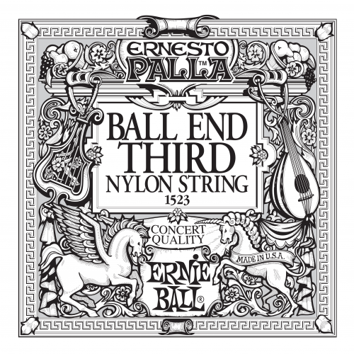 Ernie Ball 1523 3я струна для классической гитары. Черный нейлон, шарик, калибр .040
