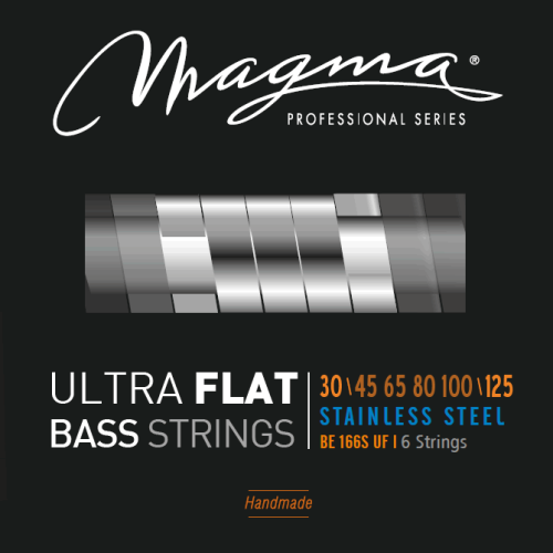 Magma Strings BE166SUF Струны с плоской обмоткой для 6-струнной бас-гитары 30-125, Серия: Ultra Flat, Калибр: 30-45-65-85-100-125, Обмотка: плоская, н