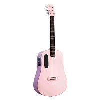 Blue Lava Touch Pink трансакустическая гитара с чехлом, цвет розовый