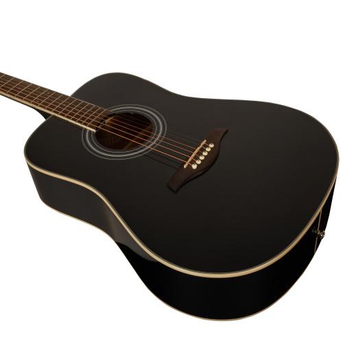 ROCKDALE Aurora D6 BK Gloss акустическая гитара, дредноут, цвет черный, глянцевое покрытие фото 6