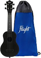 FLIGHT ULTRA S-35 Ink укулеле сопрано, серия Ultra, поликарбонат армированный. Черный. Рюкзак