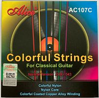 ALICE A107C Струны для классической гитары, разноцветный нейлон, обмотка разноцветная медь