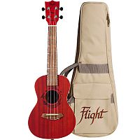 FLIGHT DUC380 CORAL укулеле, концерт, махагони, красная, чехол в комплекте