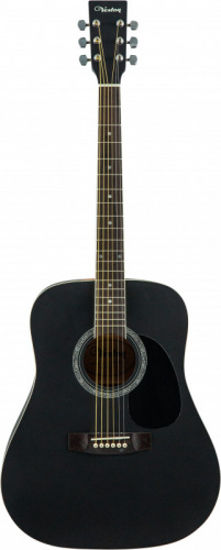 VESTON D-45 SP/BKS -акустическая гитара, дредноут, черная, матовая