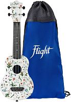 FLIGHT ULTRA S-40 Flower укулеле сопрано,серия Ultra,поликарбонат армированный.Белый/цветый.Рюкзак