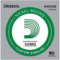 D'ADDARIO NW036 одиночная струна для эл. гит. .036 обмотка никель