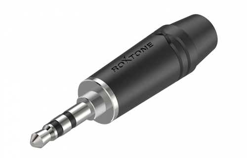 ROXTONE RMJ3PPS-65-BN Разъем 3,5 мм, стерео, цинковый корпус, используется для кабеля до 6,5 мм. Цвет: серебряный Поставляется 1шт. в индивидуальной у