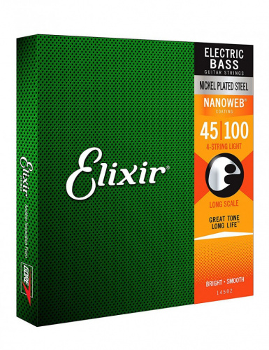 Elixir 14052 NanoWeb струны для бас-гитары Light 45-100 фото 3