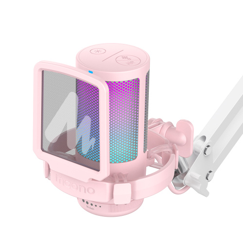 Maono DGM20S (pink), конденсаторный USB микрофон, пантограф, 24bit 48kHz, RGB подсветка,поп-фильтр фото 4