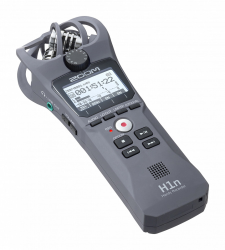 Zoom H1n/G портативный стереофонический рекордер со встроенными XY микрофонами 90°, цвет серый