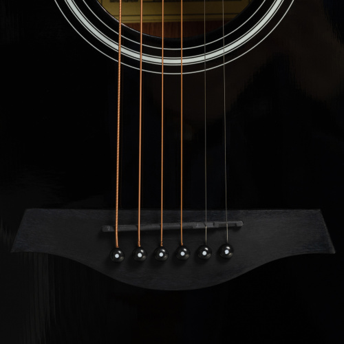 ROCKDALE Aurora D3-E Gloss C BK электроакустическая гитара дредноут с вырезом, цвет черный, глянцевое покрытие фото 6