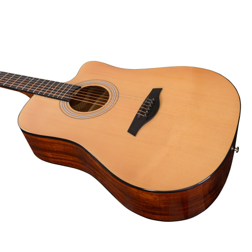 ROCKDALE Aurora D5 Gloss C NAT акустическая гитара дредноут с вырезом, цвет натуральный, глянцевое п фото 3