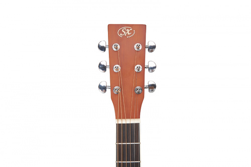 SX SD104BR Гитара акустическая, корпус: липа, гриф: окуме, накладка грифа и нижний порожек: палисандр, колки: хромированное покрытие, цвет коричневый  фото 9