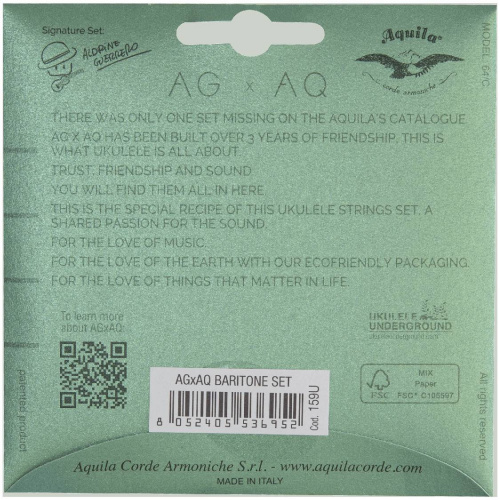 AQUILA AGxAQ 159U струны для укулеле баритон (Low D-G-B-E). 3 и 4 струны в оплетке. фото 6