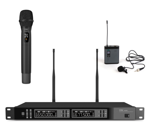 FBW A2D-MIX1 радиосистема комплект из диверситивного приёмника A220R с передатчиками A100BT и A101HT, 512-562МГц, FM-модуляция, 2/10/30мВт, 3 уровня S