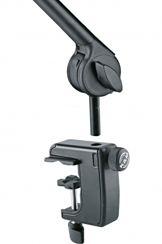 K&M 23860-321-55 микрофонная стойка со струбциной и микрофонным держателем (пантограф), длина 460-960 мм, кабель 6 м, черный фото 2
