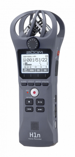 Zoom H1n/G портативный стереофонический рекордер со встроенными XY микрофонами 90°, цвет серый фото 3