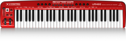 Behringer UMX610 студия в коробке: USB/MIDI-клавиатура (61 динамическая клавиша, 8 программируемых регуляторов, 10 назначаемых кнопок, колёса модуляци фото 2