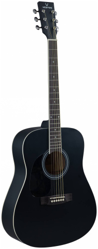 VESTON D-45 SP/BKS -акустическая гитара, дредноут, черная, матовая фото 6