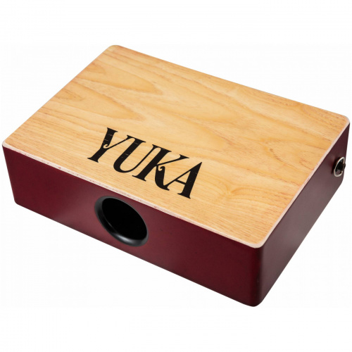 YUKA LT-CAJ1-WTRD тревел-кахон, фиксированный подструнник, тапа белый тик, корпус красный, ремень фото 14