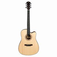 CASCHA CGA300 Performer Series акустическая гитара, топ массив ели, корпус орех, цвет натуральный, чехол в комплекте