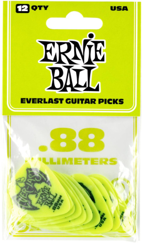 Ernie Ball 9191 медиатор. Толстый/0,88мм/Зеленый цвет/Светится в темноте/12 шт.в уп./цена за упак. фото 2